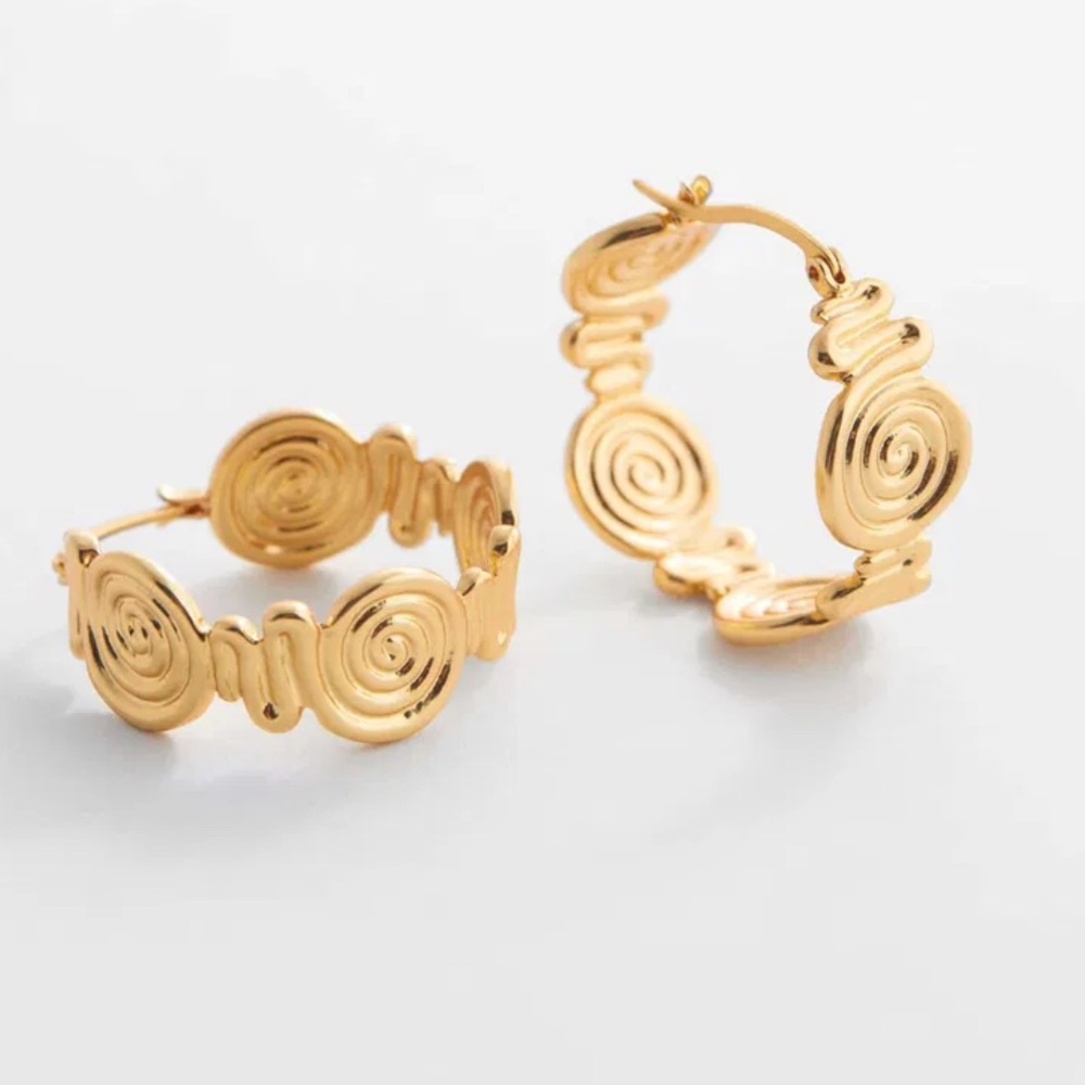 Mango Gold Spiral Earrings
